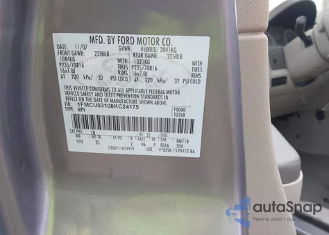 2008 Ford Escape Xlt из США, поврежденный, VIN 1FMCU03108KC24175